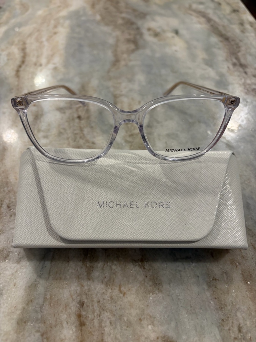 Michael Kors Clear Crystal Glasses Frame model Santa Clara with branded case